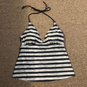 Grey and white XL Tankini top